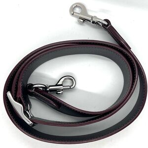 Coach Two-Tone Leather Shoulder Strap in Black and Burgundy